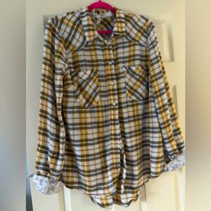 Free people every soft plaid button down shirt